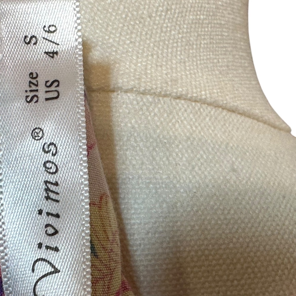 Viovimos Pink Floral Boho Maxi Dress V-Neck‎ Tiered Button Front Size S 4/6 - Picture 7 of 8